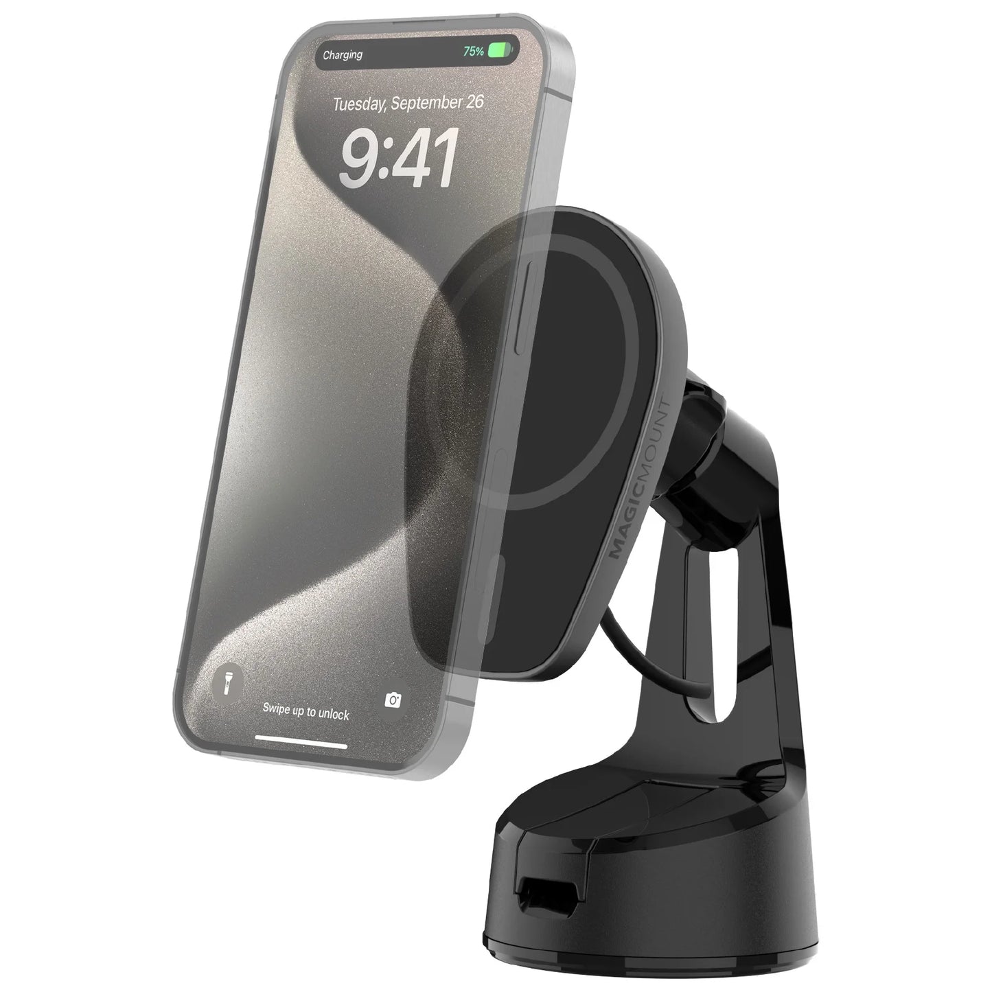 MPQMWD-SP1 Charge Pro Qi2 Magsafe 15W Fast Wireless Car Charger Dash/Windshield Mount Black
